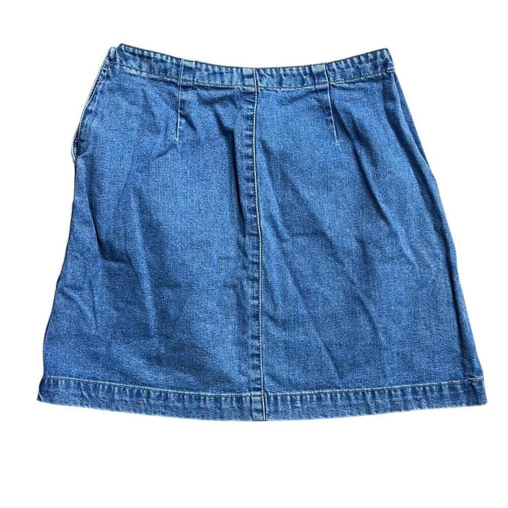 🌼 Vintage GAP Denim Mini Skirt Medium Wash High Waist Y2K Button Detail SZ 2 - Picture 4 of 4